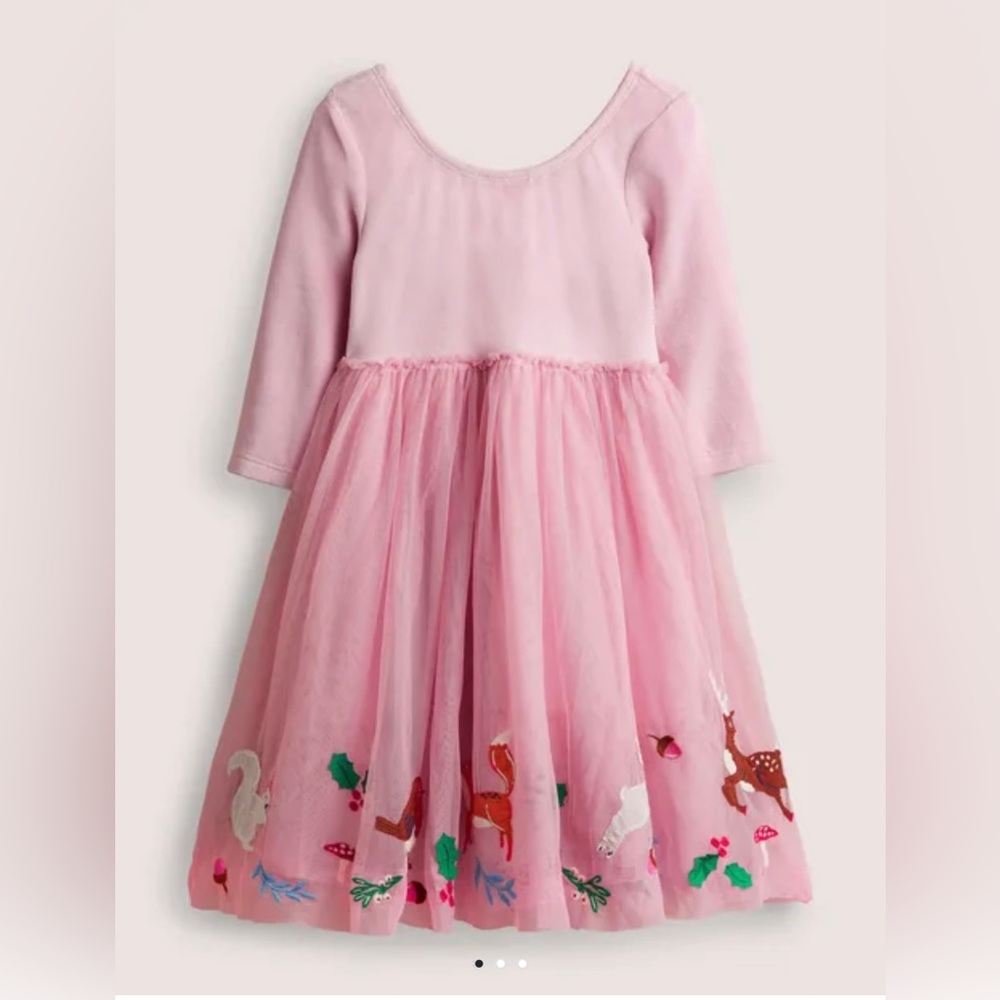 Mini Boden Pink Velvet Bodice Tulle Party Dress. 11-12y